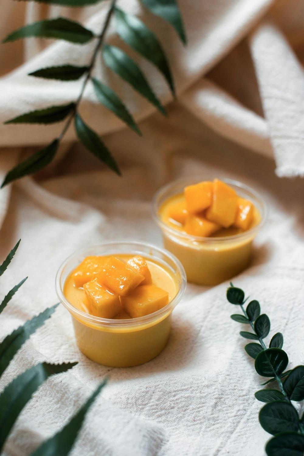 Mango pudding cups